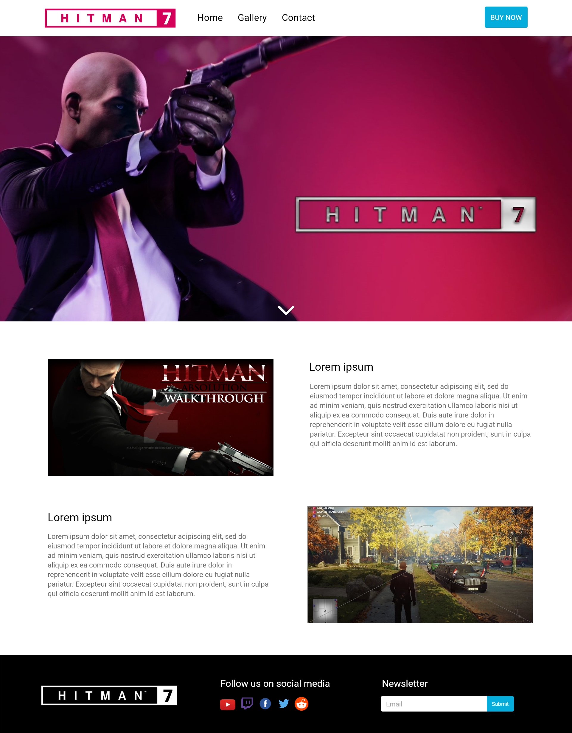 Mockup til Hitman 7 website