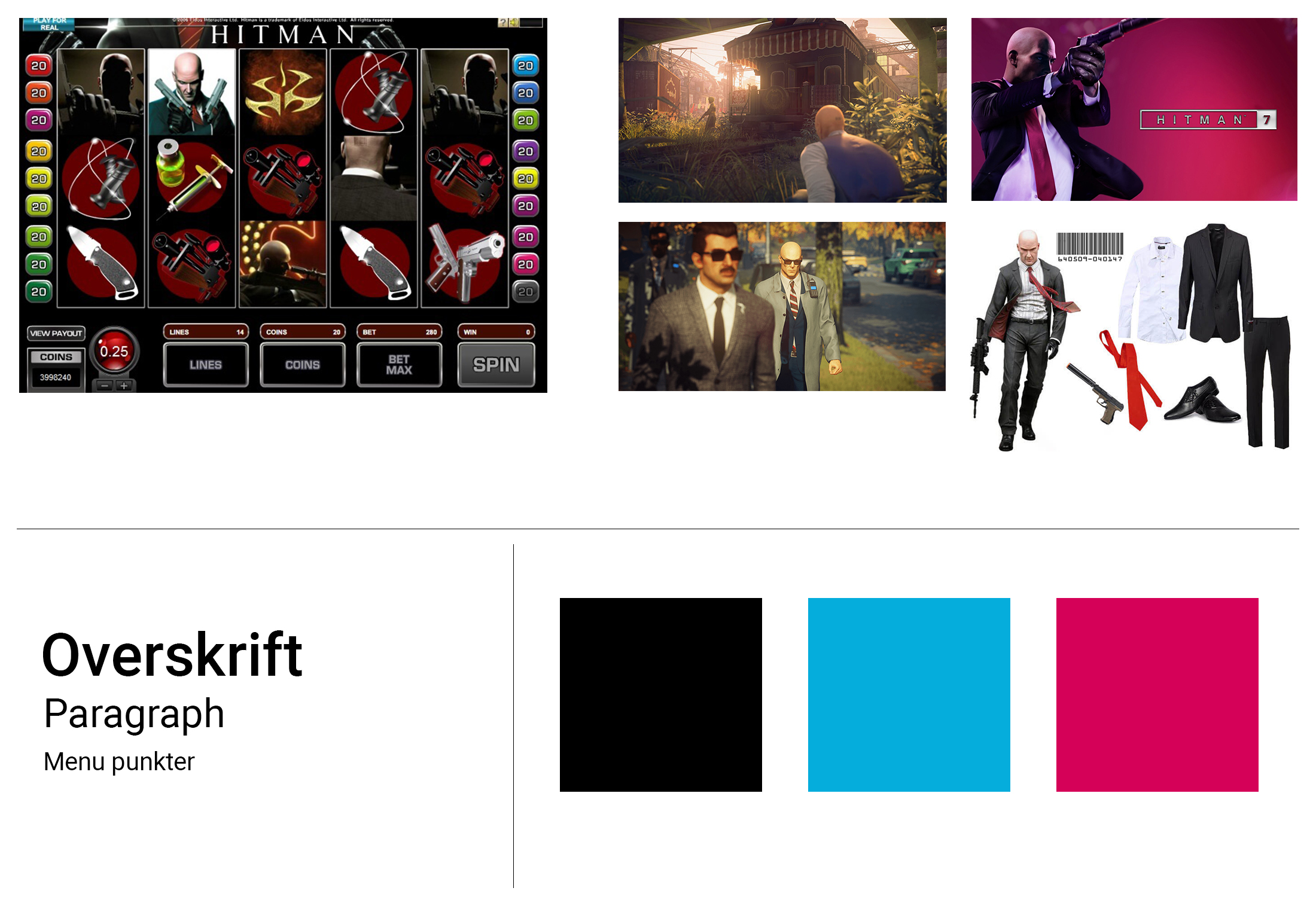 Moodboard til Hitman 7 website