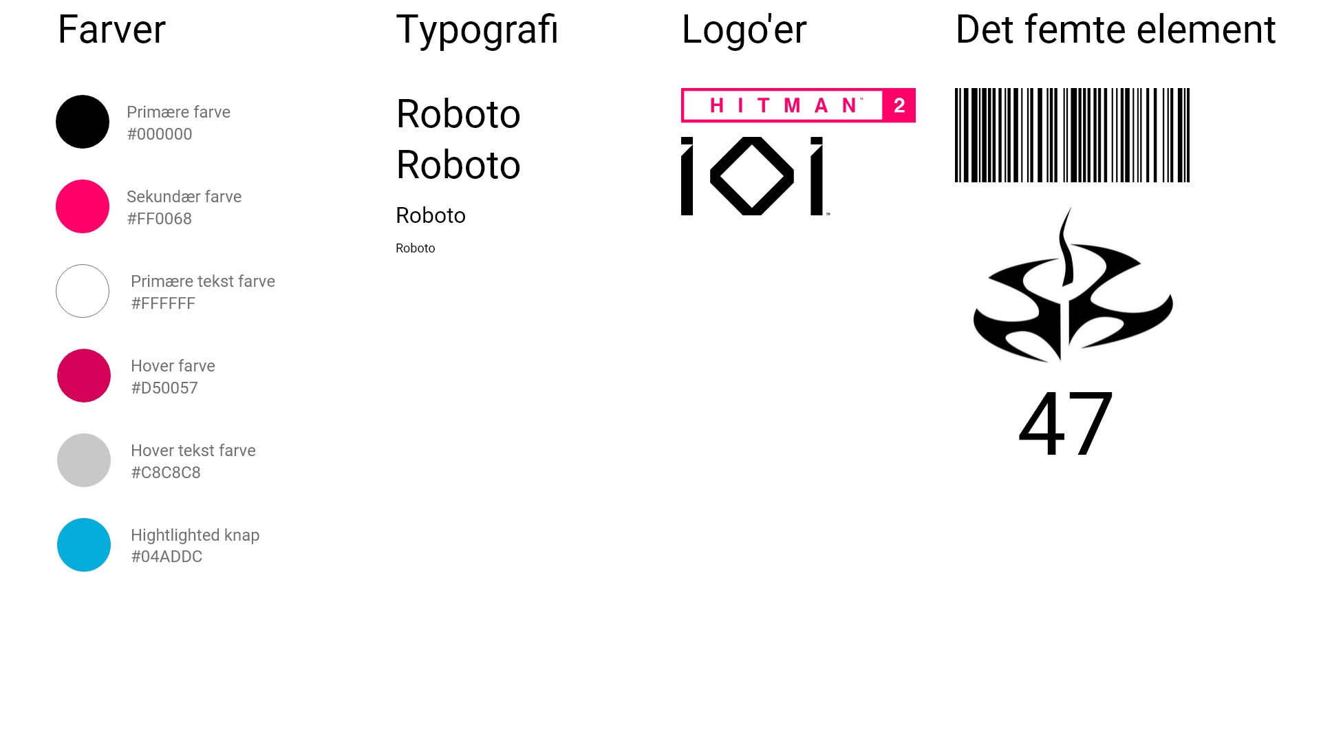 Styleguide til Hitman 7 website